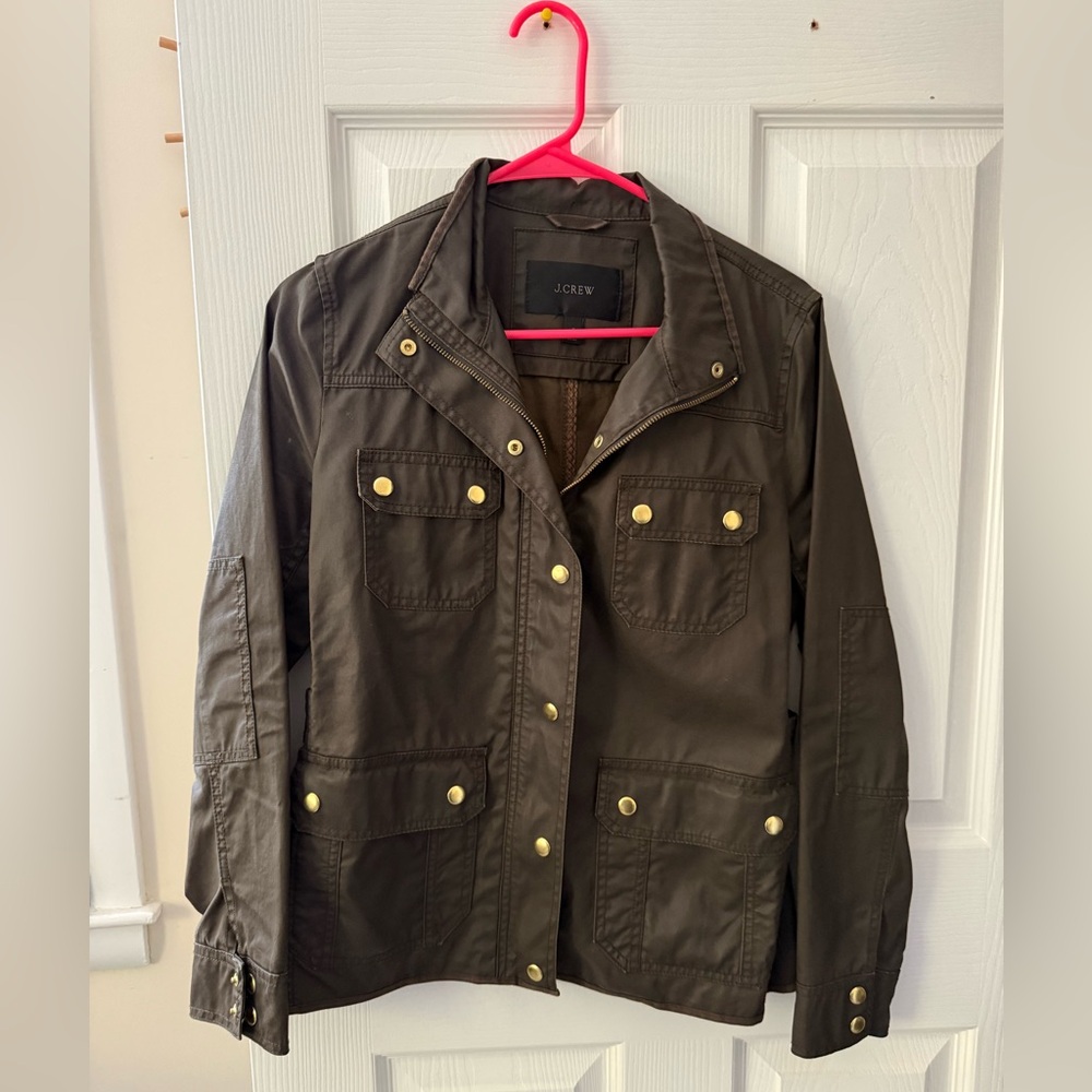 J Crew Downtown Field Military Jacket Olive Green